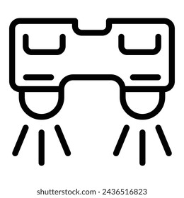 Jet driven propulsion board icon outline vector. Summer jetpack equipment. Aquatic extreme fly platform device