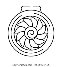 jet engine aeronautical engineer line icon vector. jet engine aeronautical engineer sign. isolated contour symbol black illustration