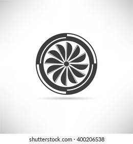 jet engine, engine blade icon