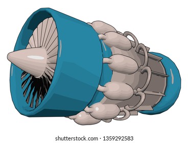 Jet-Engine in Flugflugkörper-Kreuzfahrtflugkörper-Raumfahrzeugen unbemannte Luftfahrzeuge, Vektorfarbzeichnung oder Illustration