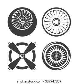 Jet Engine Icons Set Turbine Icons: เวกเตอร์สต็อก (ปลอดค่าลิขสิทธิ์ ...