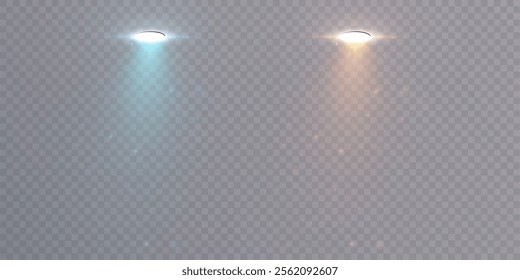 Jet engine light flow. Bright glow of comet, jet plane and spaceship isolated bright effect on transparent background. Vector	