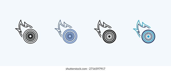 Vetor de Ilustração de Ícone Múltiplo do Jet Engine