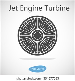 Jet Engine Turbine Front View - Isolated Vector Stock Illustration