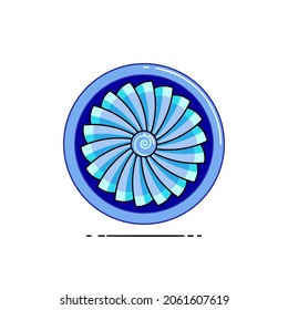 Jet Engine Turbine icon. Aviation service concept. Vector symbol Isolated in white background.