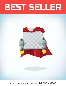 Jet engine turbine. rocket launch. Upgrading old technology as upgrade in business concept. Turbojet air engine or turbine . Red cape