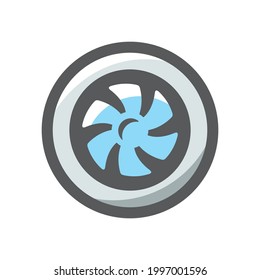 Jet Engine Turbine Vector icon Cartoon illustration.