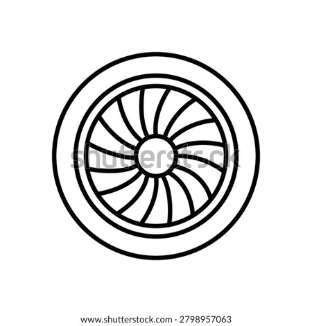 jet engine vector illustration outline style airplane aviation set flat color vector illustration template design