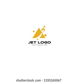 Jet fighter Flight Mountain Logo