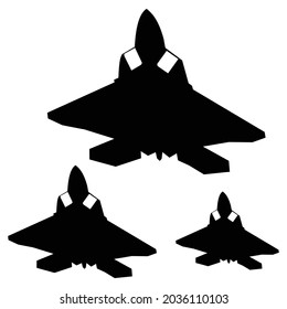 jet fighter flying formation silhouette vector design