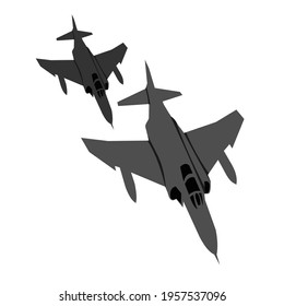 jet fighter flying formation vector design