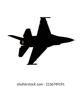 jet fighter flying icon silhouette icon vector design