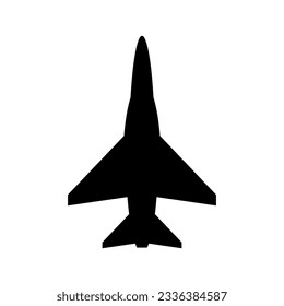 Jet fighter icon on white background. Vector illustration.