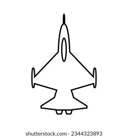 Jet fighter icon on white background. Vector illustration.