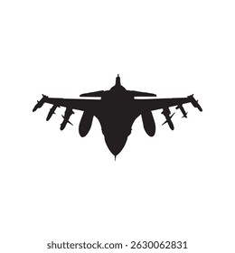 Jet Fighter Icon Silhouette Vector for Stickers Posters Logos and Apparel Design in Minimalist Style