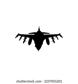 Icono de Jet fighter. Estilo simple sin símbolo de fondo de afiche de guerra. Elemento de diseño del logotipo de la marca Jet fighter. Impresión de camisetas de caza a reacción. Vector para pegatinas.