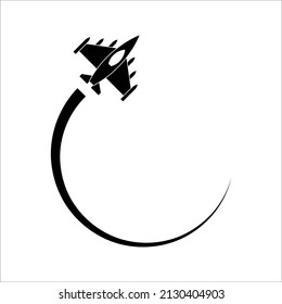 Icono de Jet fighter. Avión de la ilustración del vector aislado sobre fondo blanco. Pasos 10