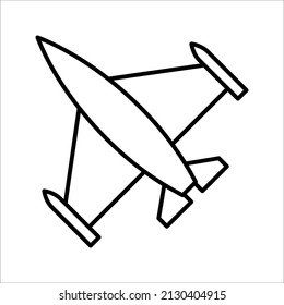 Jet fighter icon. Vector illustration airplane isolated on white background. eps 10