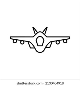 Jet fighter icon. Vector illustration airplane isolated on white background. eps 10