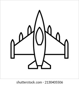 Jet fighter icon. Vector illustration airplane isolated on white background. eps 10