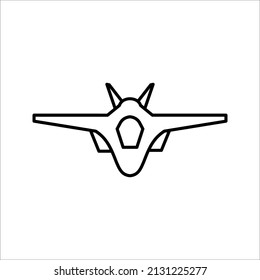 Jet fighter icon. Vector illustration airplane isolated on white background. eps 10