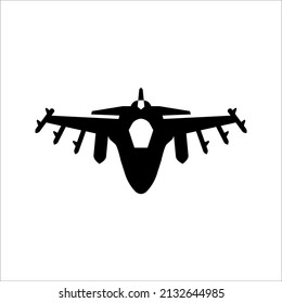 Icono de Jet fighter. Avión de la ilustración del vector aislado sobre fondo blanco. Pasos 10