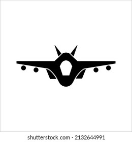 Jet fighter icon. Vector illustration airplane isolated on white background. eps 10