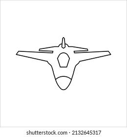 Jet fighter icon. Vector illustration airplane isolated on white background. eps 10