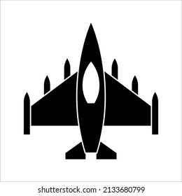 Icono de Jet fighter. Avión de la ilustración del vector aislado sobre fondo blanco. Pasos 10