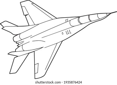 jet fighter  line vector illustration ,jet fighter 
coloring book
