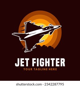 Plantilla de logotipo de Jet fighter. Ilustración vectorial.