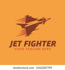 Jet fighter logo template. Vector illustration.