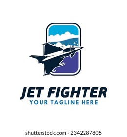 Jet Kämpfer Logo Vorlage. Vektorgrafik.