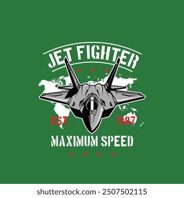 Jet fighter or military aircraft vector illustration art for printing boy