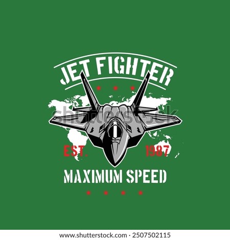 Jet fighter or military aircraft vector illustration art for printing boy