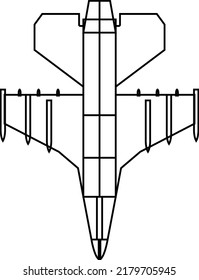 Jet Fighter In Outline Stroke That Can Be Edited The Weight Of Stroke