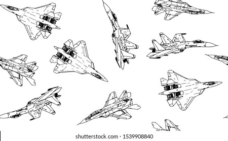 jet fighter pattern poster print