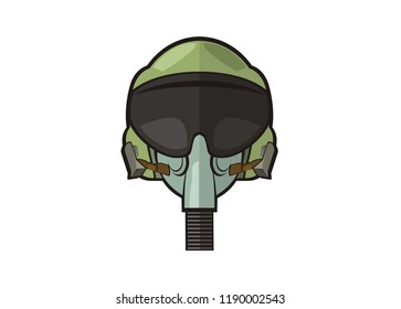 Jet Fighter Pilot Helmet Simple Illustration