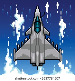 Jet fighter pixel art illustrations vector