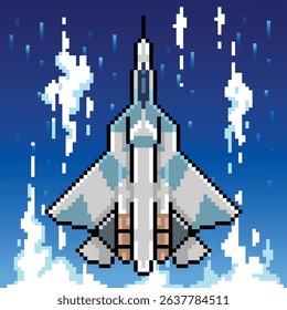 Jet fighter pixel art illustrations vector