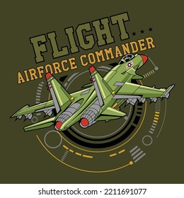 Jet fighter plane flying illustration