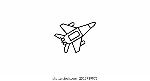 jet fighter plane outline design for kids printable coloring book