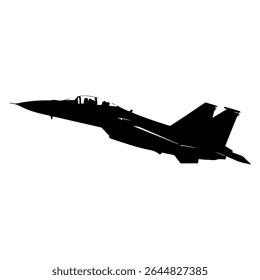 jet fighter plane silhouette icon vector flat design on white background