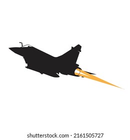 Jet Fighter Silhouette Rear View Vector Design