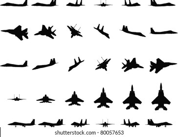 Jet fighter silhouettes
