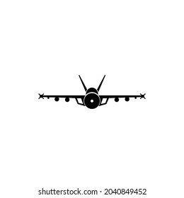 Jet Fighter, Supersonic Plane Flight. Flaches Vektorsymbol. Einfaches schwarzes Symbol auf weißem Hintergrund. Jet Fighter, Supersonic Plane Flight-Design-Vorlage für Web- und mobile UI-Elemente.