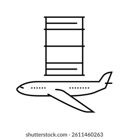 jet fuel oil industry line icon vector. jet fuel oil industry sign. isolated contour symbol black illustration