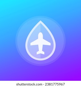 jet fuel vector icon with an airplane