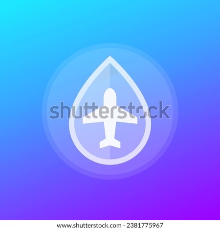 jet fuel vector icon with an airplane