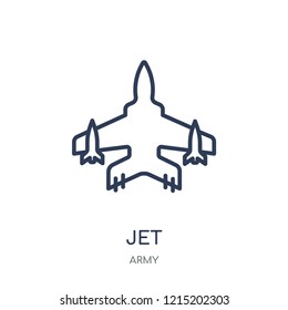 Jet icon. Jet linear symbol design from Army collection.